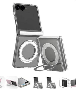 �������K�i araree �A�����[ Galaxy Z Flip8 �P�[�X DUPLE 360 M STAND �q���W�܂ŕی� �N���A�P�[�X MagSafe�Ή�
