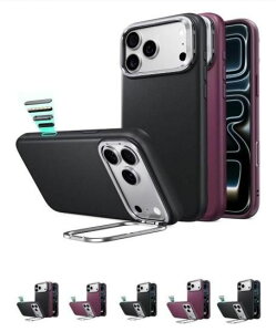 10�����{���� �������K�i ESR iPhone18Pro/18ProMax/iPhone17Pro/17ProMax Atelier MagSafe�Ή� �X�^���h�t�����U�[�P�[�X �w�ʃJ�o�[