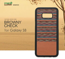 ＜Man&Wood(マンアンドウッド）＞【Galaxy S9＋ 6.2インチケース】Browny Check（ブラウニーチェック）天然木を使ったナチュラルなウッドの質感 I12507S9P