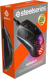 【即納】【365日毎日出荷】SteelSeries Aerox 3 有線 ゲーミングマウス 超軽量 光学式 6ボタン Black 62599