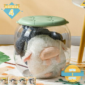収納スツール 収納ボックス ぬいぐるみ 収納 大容量 クリア 透明 おもちゃ収納ボックス フタ付き 収納ケース スツール 収納 防塵 椅子 いす 腰掛け ストレージチェア イス オットマン 足置き 踏み台 子供部屋 小物収納 mssk-online