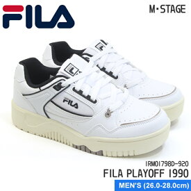 送料無料【FILA】フィラ プレイオフ1990 ベージュ メンズサイズ 26-28cm ローカット 替え紐 カジュアル ユニセックス 男女兼用 ホワイトベース 白系 シューズ フットウェア バスケット PLAYOFF 1990 BEIGE 1RM01798D-920