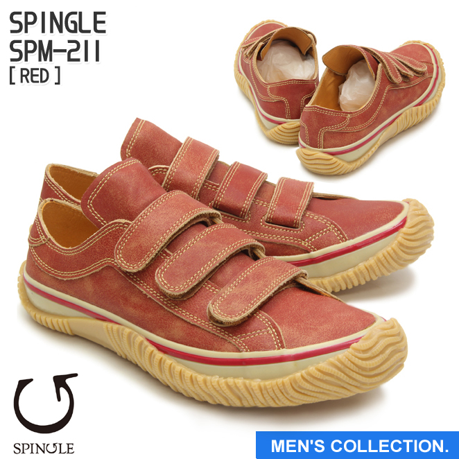 送料無料【SPINGLE MOVE】スピングルムーブ SPM-211 RED レッド 赤 スニーカー 革靴 メンズサイズ made in japan  ハンドメイド 手作り | Ｍ・ＳＴＡＧＥ