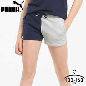 プーマ ショートパンツ キッズ 女の子 ジュニア 短パン スポーツ 運動 ブランド 130cm 140cm 150cm 160cm 子供服 PUMA 体操服 ハイウエスト ロゴ テニスウェア バトミントン 綿100% 小学生 部活 練習着 夏