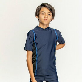 ナイキ スクール水着 ラッシュガード 男子 女子 半袖 男の子 女の子 小学生 かぶり ファスナーなし キッズ 子供 nike 120cm 130cm 140cm 150cm 160cm 170cm スイミング プール 小学生 中学生 海水浴 黒 紺 UP