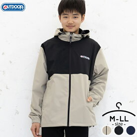 ウィンドブレーカー メンズ ジュニア M L LL 男の子 ロゴ ネイビー ブラック ベージュ OUTDOOR PRODUCTS アウター 春 秋 冬 小学校 男性 ブランド ブレーカージャケット 大人