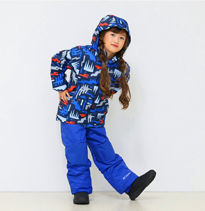 Columbia 子ども用 スキーウェア 上下 黒と青（2023年最新】キッズ用 