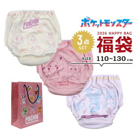 福袋 2026 ポケモン パンツ 女の子 3枚 ショーツ 下着 3点セット 福袋 2026年 110cm 120cm 130cm pokemon 春夏秋冬 子供用 おしゃれ ショーツ ポケットモンスター ピカチュウ ピカチュー ガールズ 新春福袋 小学生 小学校