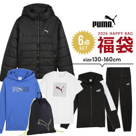 【予約】プーマ 福袋 キッズ 2026 ジュニア puma 男の子 女の子 子供服 130cm 140cm 150cm 160cm 6点セット アウター入り福袋 puma 中綿ジャケット スウェット上下 パーカー 半袖tシャツ バッグ 秋冬 2026年 おしゃれ