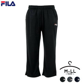 FILA フィラ クロップドパンツ レディース M L LL 保湿冷感 紫外線遮蔽率90％ 薄手 ロゴ刺繍 ブラック チャコールグレー ネイビー 春 夏 大人 女性 スポーツ 運動 ランニング ウォーキング ジム スポーツウェア【h08n】