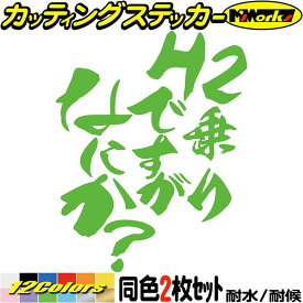 バイク ステッカー H2 乗りですがなにか？ (2枚1セット) カッティングステッカー 全12色(120mmX95mm) タンク フェンダー ヘルメット かっこいい おもしろ 転写 シール 耐水 デカール 防水 目印 アウトドア