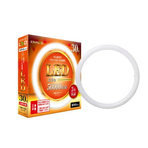 ecorica エコリカ 丸形LED 30形 電球色相当 3000KECL-FCL30YL工事不要 グロースタータ式(FCL蛍光灯専用)
