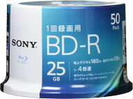 ソニーブルーレイディスク BD-R 25GB(1枚あたり地デジ約3時間) 1回録画用50枚入り 4倍速ダビング対応 ケ…