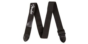 FENDER�i�t�F���_�[�j �z���X�g���b�v Fender 2 poly strap black w/White logo