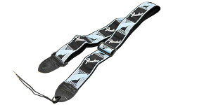 FENDERitF_[j zXgbv Fender 2" Monogrammed Straps Black/Light Grey/Blue
