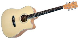 PLAYTECH（プレイテック） アコースティックギター AD28C Natural　ドレッドノート・カッタウェイタイプ