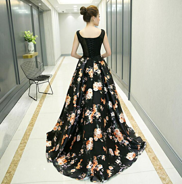 楽天市場】送料無料 パーティードレス longdress ロングドレス 花柄  