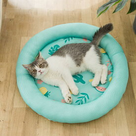 即納 ペット ベッド 夏用 接触冷感 ペット用 クールソファベッド 犬 猫 メッシュ ペットマット 冷感 ペットマット 円形 直径 40cm 50cm 60cm 猫 ベッド おしゃれ ひんやり 暑さ対策 ペットベッド 春 夏 ソファ 犬 猫 涼感 涼しい 3色 送料無料