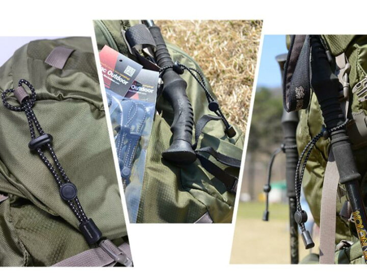 楽天市場 トレッキングポールホルダー 2個セット ストック ポール 収納 ゴム紐 留め具 リュック ザック ストック 固定 登山 キャンプ Mt Happy マウントハッピー Mt Happy