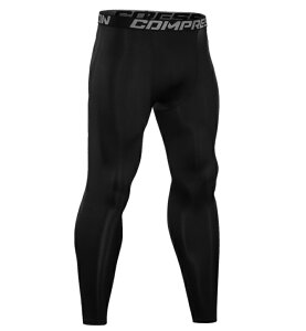 フィットネスタイツ メンズ ブラック M-XL UVカット 速乾 吸湿 通気性 軽量 フィット スパッツ ジム ダンス 登山 釣り Mt.happy/マウントハッピー