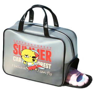 MARBEINE プールバッグ 女の子 半透明 男の子 ビーチバッグ 子供 水泳用 乾湿分離 ビニールバッグ かばん 手提げ 動物柄 キッズ 防水 収納バッグ スイミング スクール 水着バッグ 着替え ビー