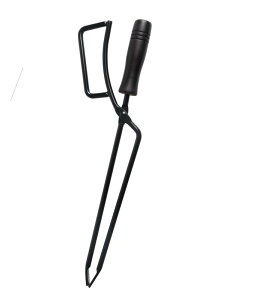 FLIPPED 焚き火トング 炭トング 薪ハサミ 薪ばさみ 木製ハンドル ファイヤープレーストング バーベキュー 薪トング 炭バサミ スチール製