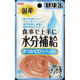 アイシア 国産健康缶パウチ 水分補給 かつおペースト 40g 4571104716754 ペット ペットグッズ 猫用品 キャットフード その他猫用品
