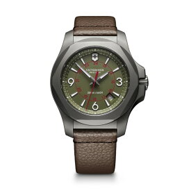【国内正規品】 ビクトリノックス Victorinox 腕時計 I.N.O.X. Titanium GN dial BN leather strap イノックス タイタニウム 241779 vx-241779 アウトドア 釣り 旅行用品 キャンプ 登山 レザー 大人用