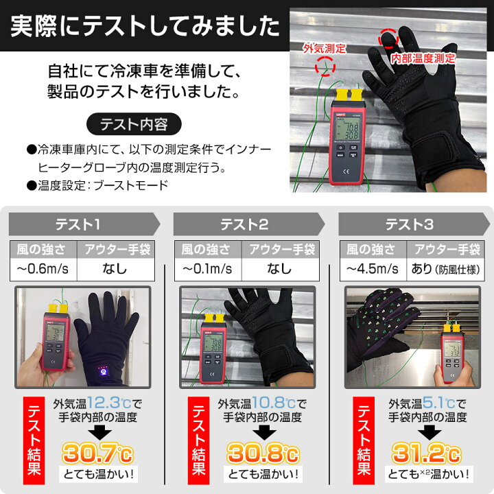 楽天市場】【期間限定☆特価】インナー ヒーターグローブ バッテリー 