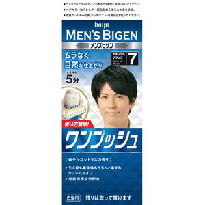 YrQ vbV 7 _[NuE [140g+240g] 1 Men's Bigen One Push 7 Dark Brown [1st Agent 40g + 2nd Agent 40g] 1 piece