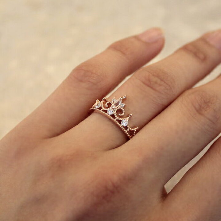 楽天市場】リング 指輪 ティアラリング【ピンクゴールド】（MR0147-PG  