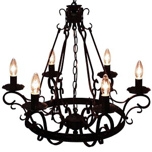 シャンデリア ブラック 黒 LED対応 6灯 アイアン 男前インテリア ミッドセンチュリー リビング ダイニング 寝室 エレガント 北欧 クラシック アンティーク シャトー 組立設置 ONS-012-6 新生活