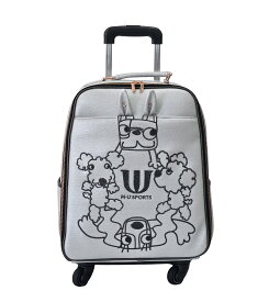 [MU SPORTS] ゴルフ レディース キャリーバッグ 703R6230 ボストンバッグ 2025 秋冬 新作 AW キャスター付き 2WAY シューズインポケット 大容量 GOLF キャラクター 刺繍 メルー アーモ 可愛い おしゃれ 上品 旅行用
