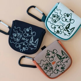 [MU SPORTS] ゴルフ パターカバー スパイダー型 変顔キャラクター刺繍 / カジュアル 撥水機能 ナイロンワッシャー素材 フィドロック 磁石 ニュアンスカラ