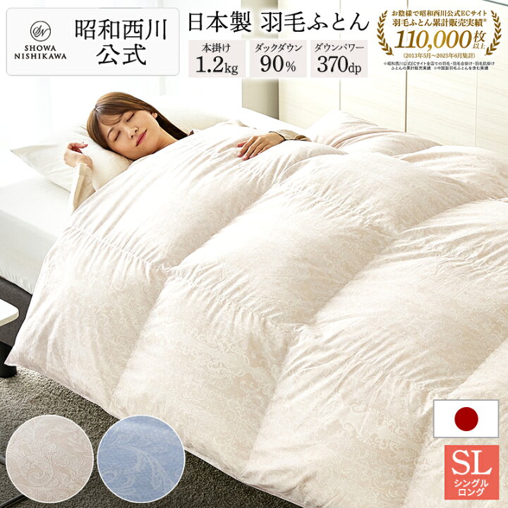 楽天市場】羽毛掛けふとん ドイツ産ダック90% 羽毛重量1.2kg/EC919 