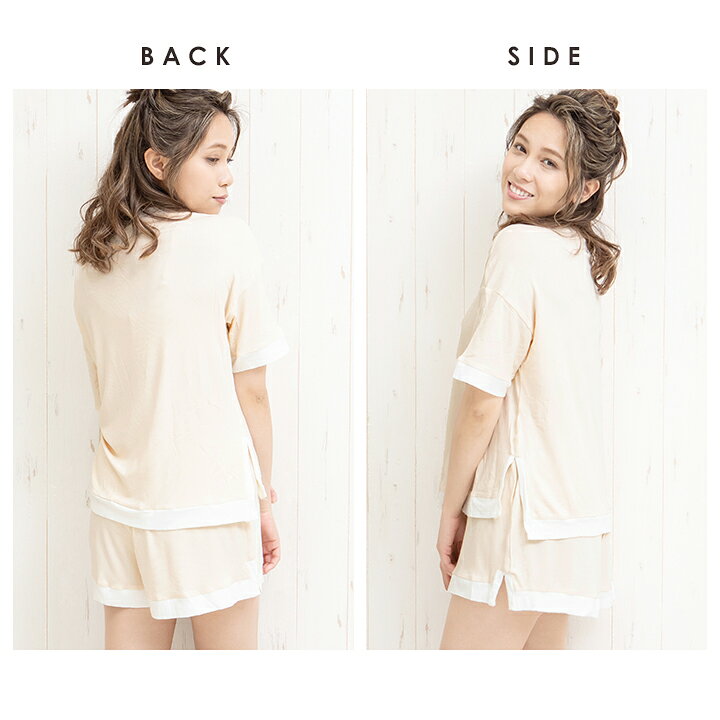 楽天市場 ルームウェア レディース セットアップ レディース パジャマ 春 夏 上下セット レディース ナイトウェア 部屋着 涼しい かわいい リブ パジャマ プレゼント ギフト ショートパンツ お家時間 テレワーク 寝巻き セット ナイトウェア 寝間着 おうち時間