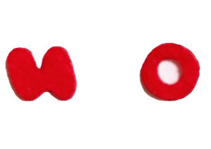 ★よりどり5個で送料無料★ フェルト ひらがな アイロンワッペン・ひらがな3.0cm(半濁点てんてん・まる) ワッペン