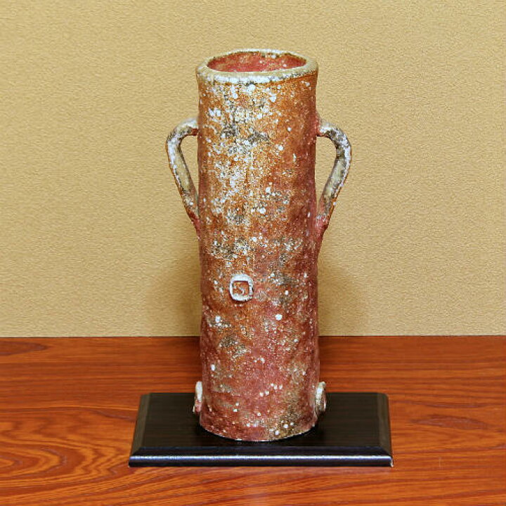 楽天市場 信楽焼 穴窯 登り窯 花瓶 自然釉 緋色 スカーレット 薪 在庫数限り おしゃれ 一輪挿し 大きな 花入 北欧 陶器 大型 花びん 花器 フラワーベース 信楽 信楽焼き やきもの あす楽 Ag0024 夢源陶房
