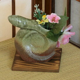 信楽焼 2025年 蛇 干支 花瓶 ビードロ へび [乙巳 巳] 在庫数限り 花入 花器 置物 陶器 きのとみ ヘビ インテリア 迎春 正月 ギフト お歳暮 信楽焼き 焼き物 やきもの あす楽