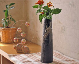 信楽焼 一輪挿し 合わせ 円すい 小さい 花瓶 陶器 おしゃれ 花入 北欧 陶器 花びん 花器 フラワーベース プレゼント ギフト 信楽 信楽焼き やきもの (MB017-14BG)