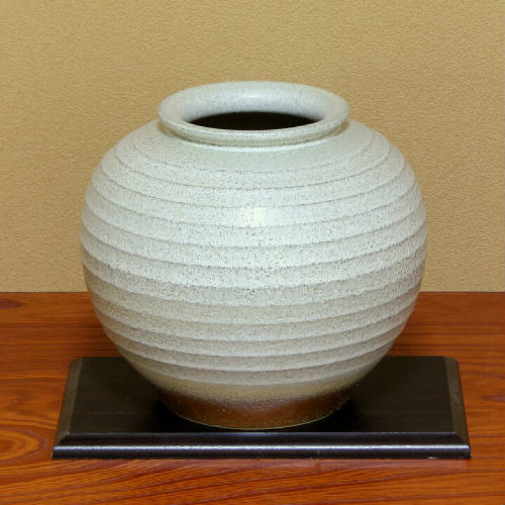 楽天市場】信楽焼 花瓶 白 チタン 千段 丸 8号 おしゃれ 一輪挿し 