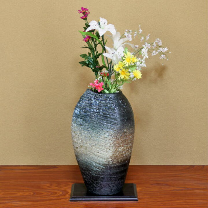 値下げしました⤵信楽焼 花入れ 宝壺花瓶 高さ30cm(箱入り)