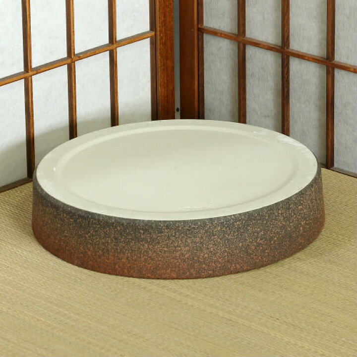 楽天市場】信楽焼 水盤 柚肌 マット 切立 丸 10号 池坊 生け花 和風 