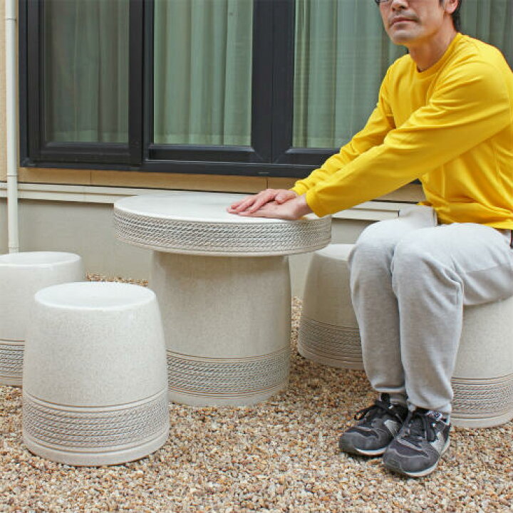 楽天市場】【ポイント15倍】受注生産 信楽焼 ガーデン テーブル セット 