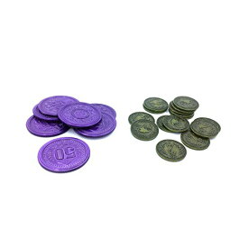 $ 2緑とドル50パープルメタルコインPromos For Scythe theボードゲーム