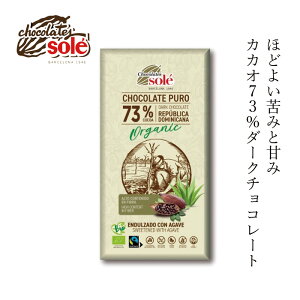 チョコレートソール ダークチョコレート 73% アガベ 100g 有機JAS認証品 ヴィーガン認定 グルテンフリー 購入金額別特典あり 正規品 保存料 無添加 オーガニック カカオ 高カカオ