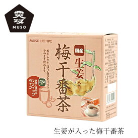 梅干番茶 ムソー 国産生姜入り梅干番茶・スティック 8g×20 購入金額別特典あり 正規品 ナチュラル 天然 無添加 不要な食品添加物 化学調味料不使用 自然食品