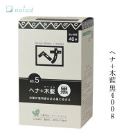 白髪染め 無添加 ナイアード ヘナ＋木藍 黒 400g 購入金額別特典あり オーガニック 正規品 ヘアケア 全体…