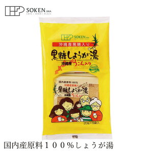 生姜湯 創健社 沖縄産うこん入り黒糖しょうが湯 100g(20g×5袋) 購入金額別特典あり 正規品 国内産 保存料 無添加