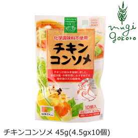 チキンコンソメ 創健社 チキンコンソメ 45g(4.5gx10個) 購入金額別特典あり 正規品 ナチュラル 天然 無添加 不要な食品添加物 化学調味料不使用 自然食品